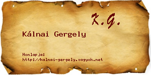 Kálnai Gergely névjegykártya